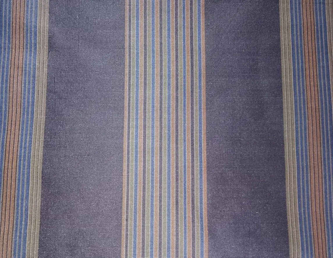 100% silk taffeta fabric grey gold blue stripes 54&quot; wide