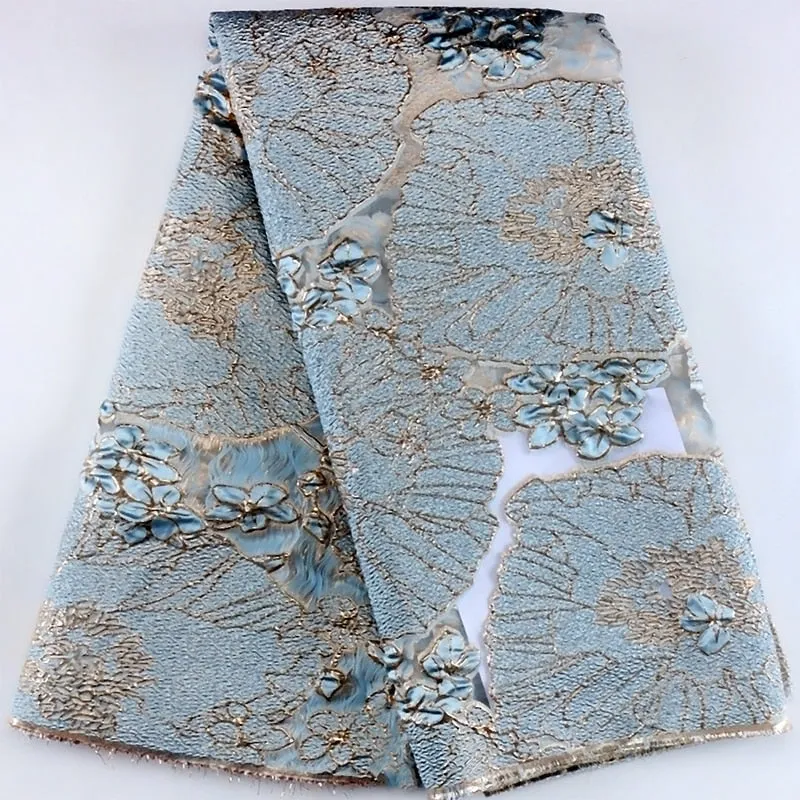 5 YARDS / 7 COLORS / Beautiful Large Flower Semi Sheer Floral Viscose Jacquard Brocade Woven Fashion Jacket Dress Fabric