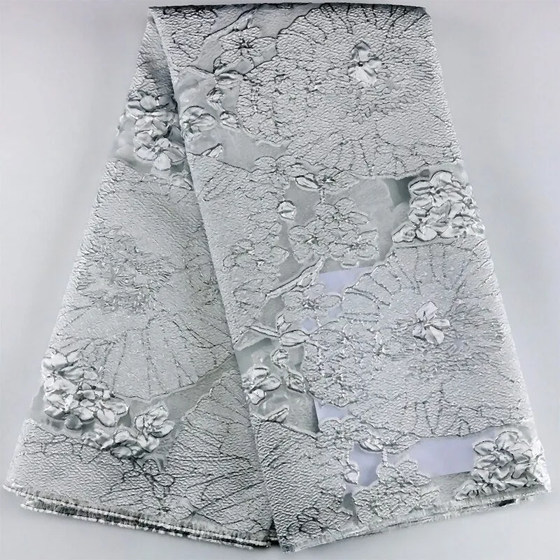 5 YARDS / 7 COLORS / Beautiful Large Flower Semi Sheer Floral Viscose Jacquard Brocade Woven Fashion Jacket Dress Fabric