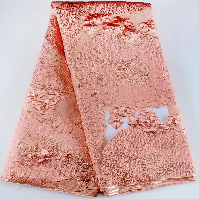 5 YARDS / 7 COLORS / Beautiful Large Flower Semi Sheer Floral Viscose Jacquard Brocade Woven Fashion Jacket Dress Fabric