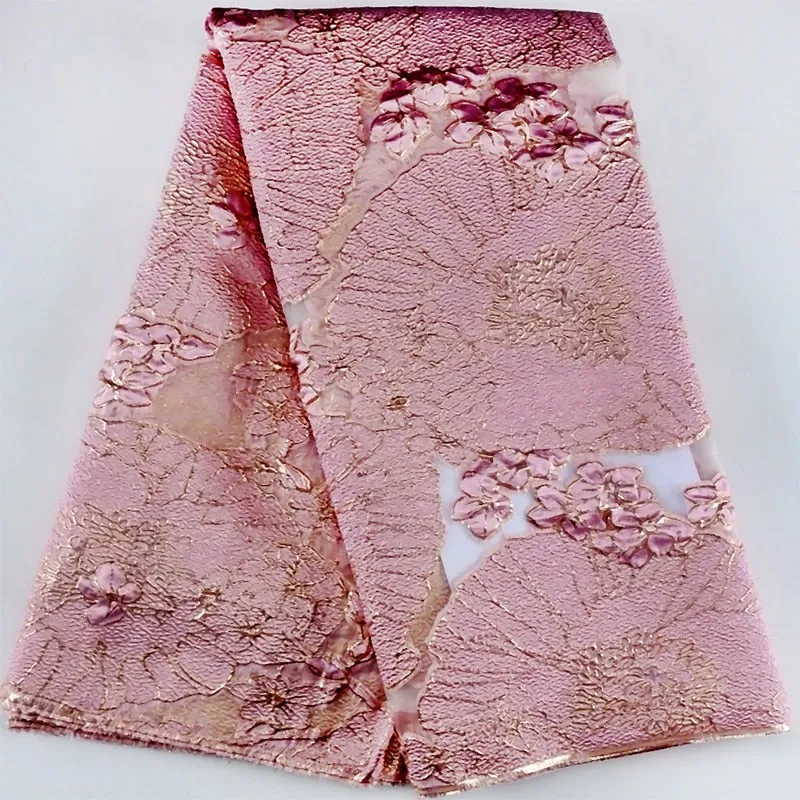 5 YARDS / 7 COLORS / Beautiful Large Flower Semi Sheer Floral Viscose Jacquard Brocade Woven Fashion Jacket Dress Fabric