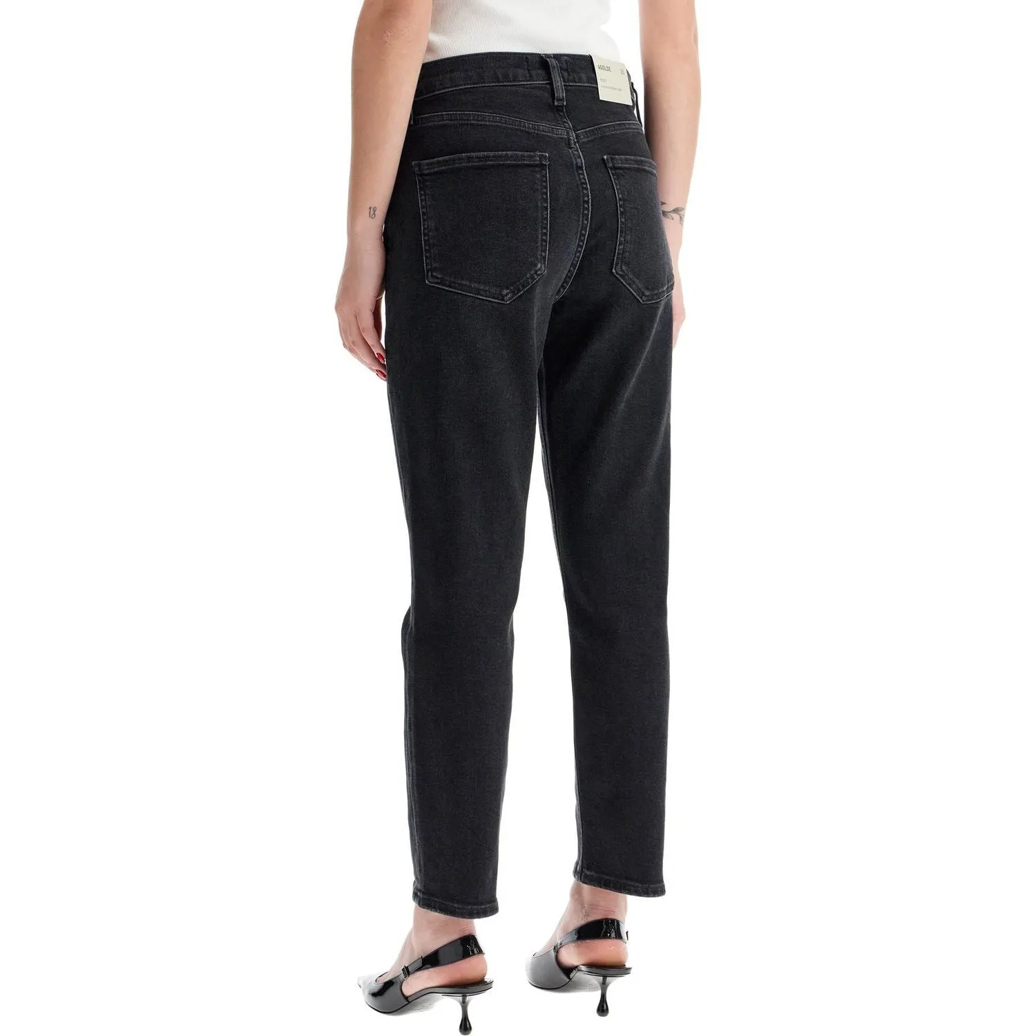 Agolde cropped riley stretch cotton denim jeans