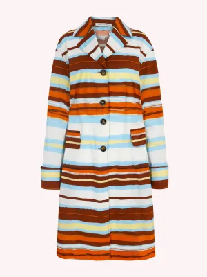 Amaia brushstroke print trench coat in cotton