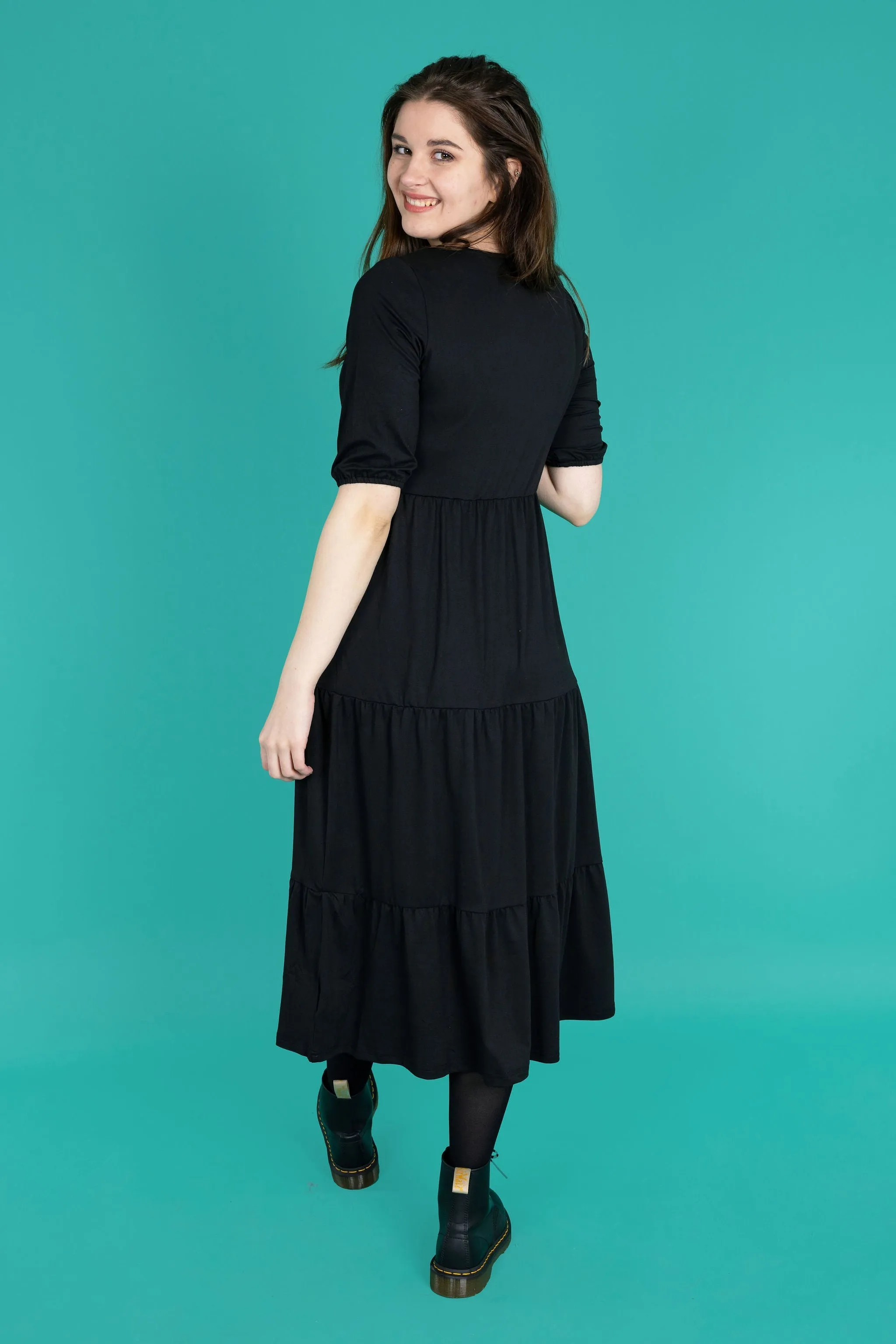 Beth Black Midi Breastfeeding Dress
