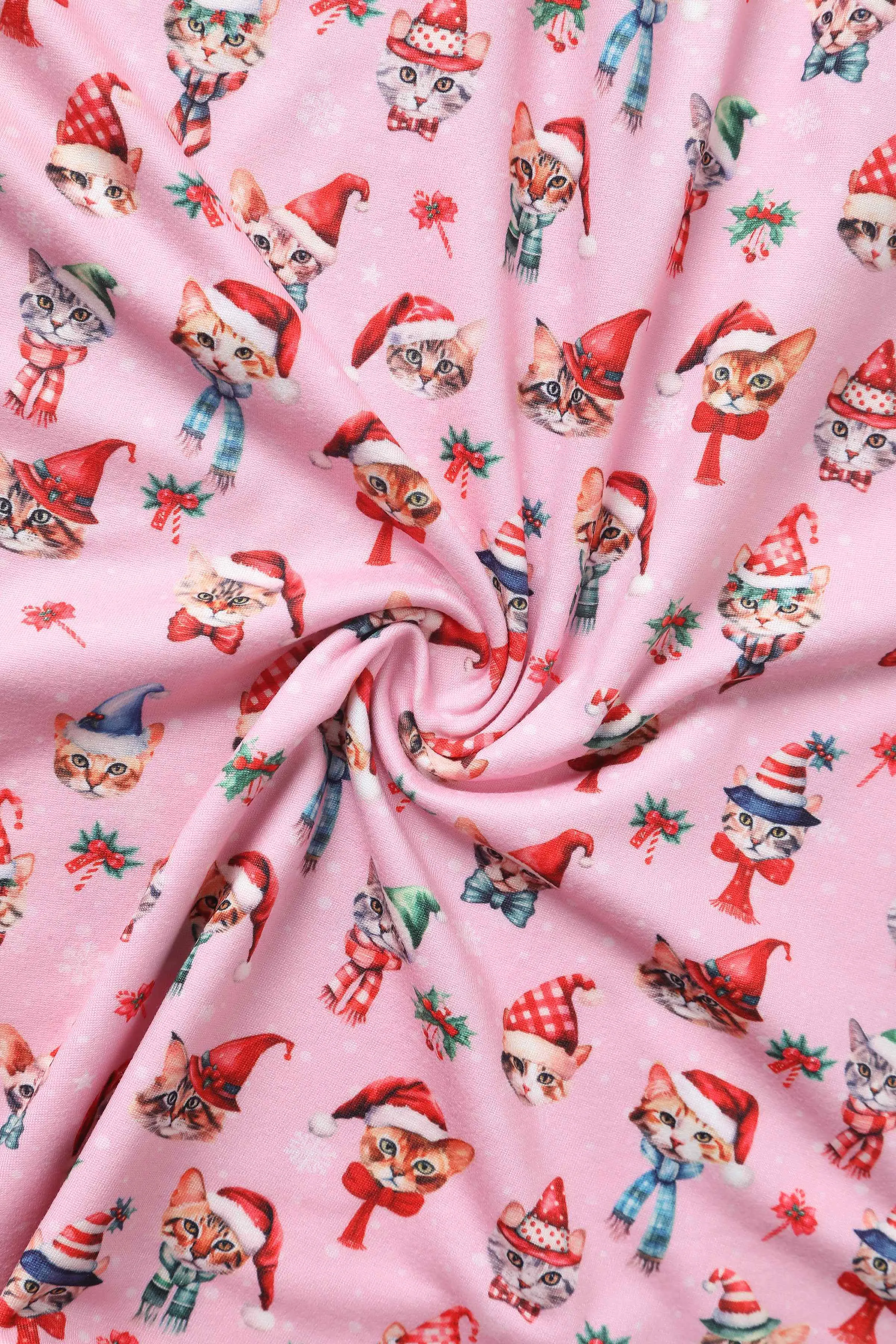 Billie Pink Christmas Cat Flared Dress