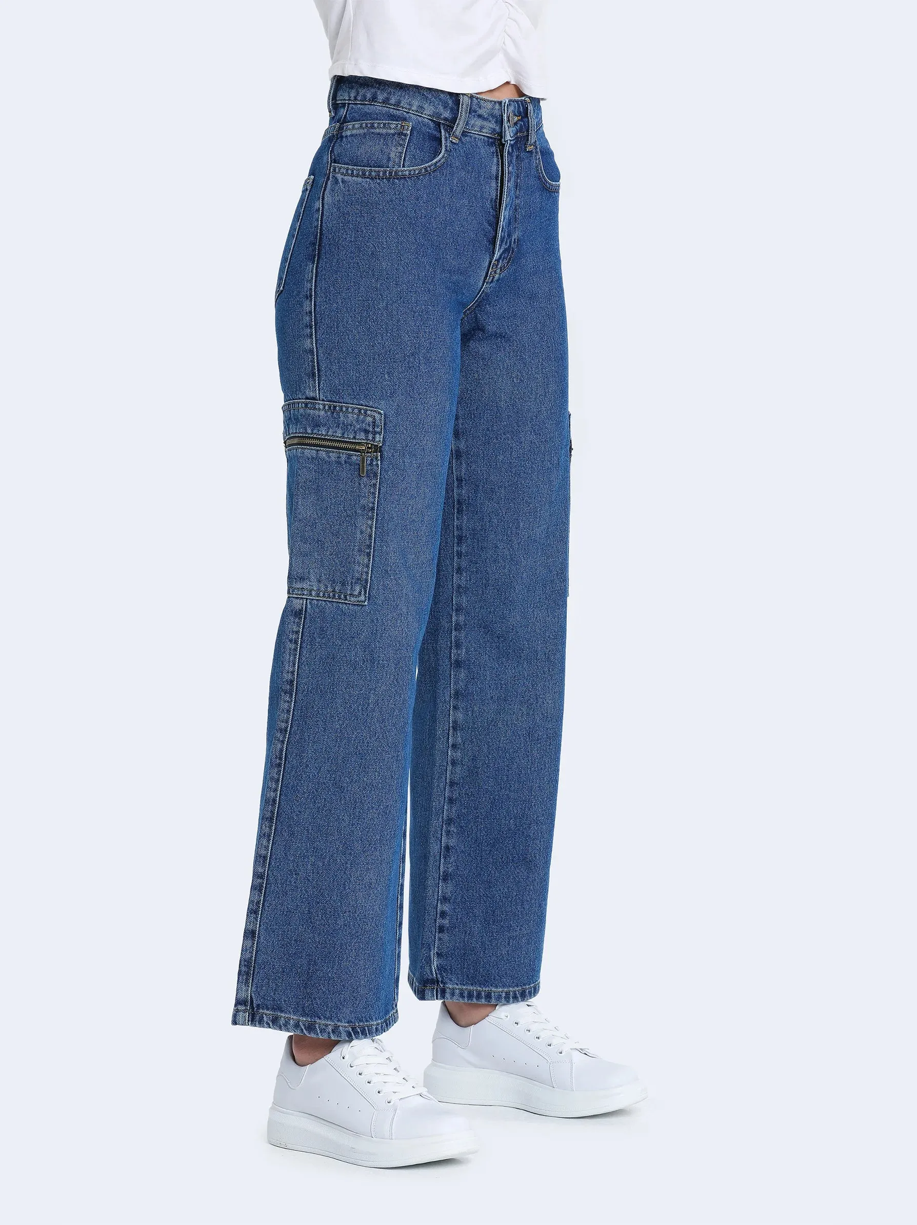 Blue High Rise Carpenter Jeans
