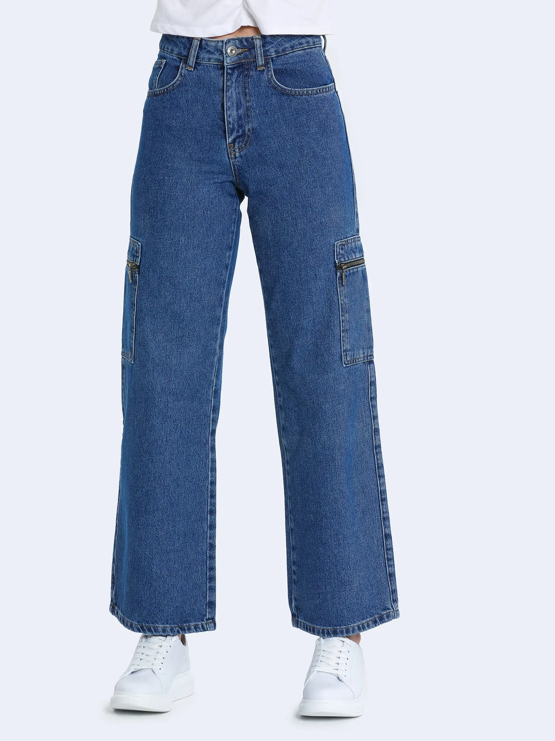 Blue High Rise Carpenter Jeans