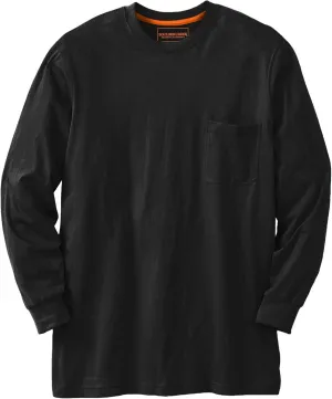 Boulder Creek by Kingsize Men's Big & Tall Heavyweight Crewneck Long-Sleeve Pocket T-Shirt