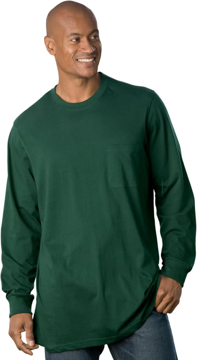 Boulder Creek by Kingsize Men's Big & Tall Heavyweight Crewneck Long-Sleeve Pocket T-Shirt