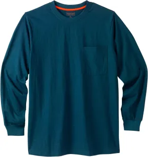 Boulder Creek by Kingsize Men's Big & Tall Heavyweight Crewneck Long-Sleeve Pocket T-Shirt