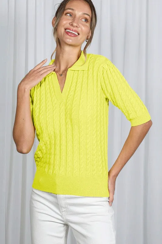 Braided Knit Top