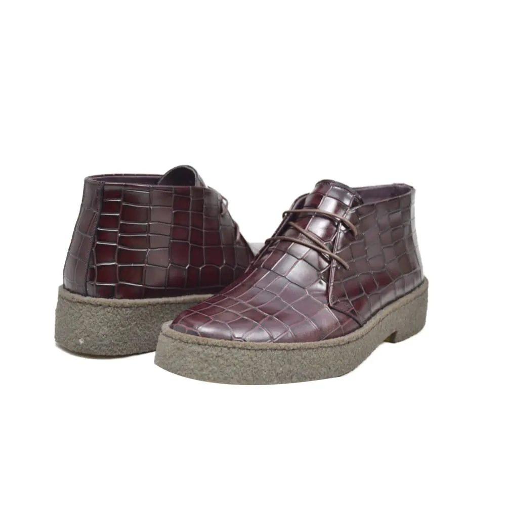 British Walkers Playboy Original Croc Print Men's Limited Edition Crocodile Leather High Top