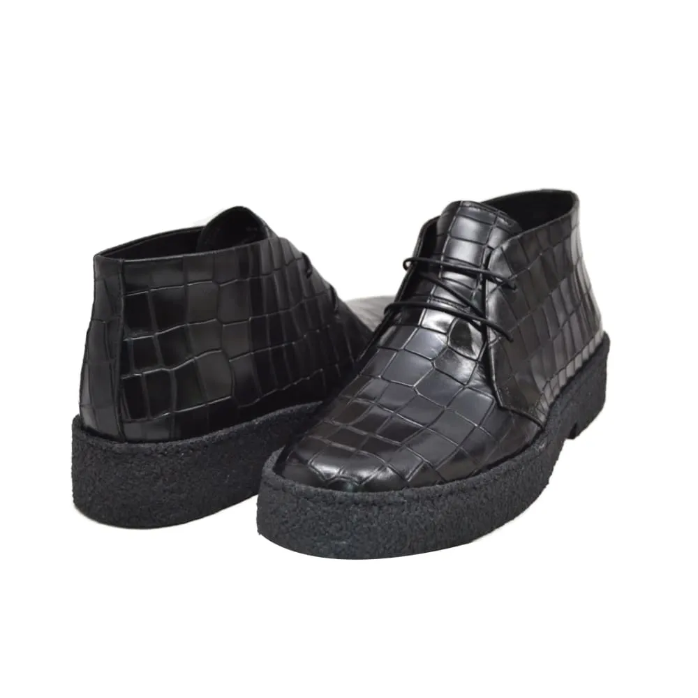 British Walkers Playboy Original Croc Print Men's Limited Edition Crocodile Leather High Top