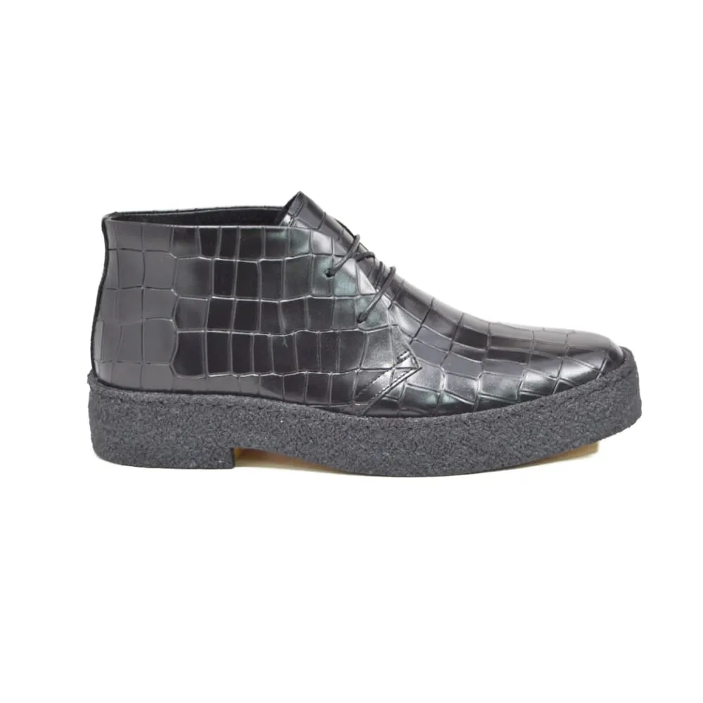 British Walkers Playboy Original Croc Print Men's Limited Edition Crocodile Leather High Top