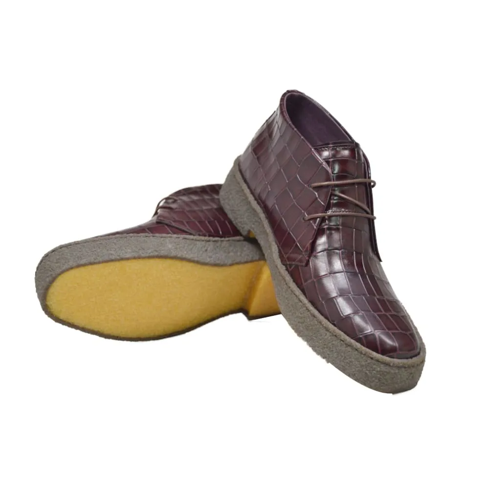 British Walkers Playboy Original Croc Print Men's Limited Edition Crocodile Leather High Top