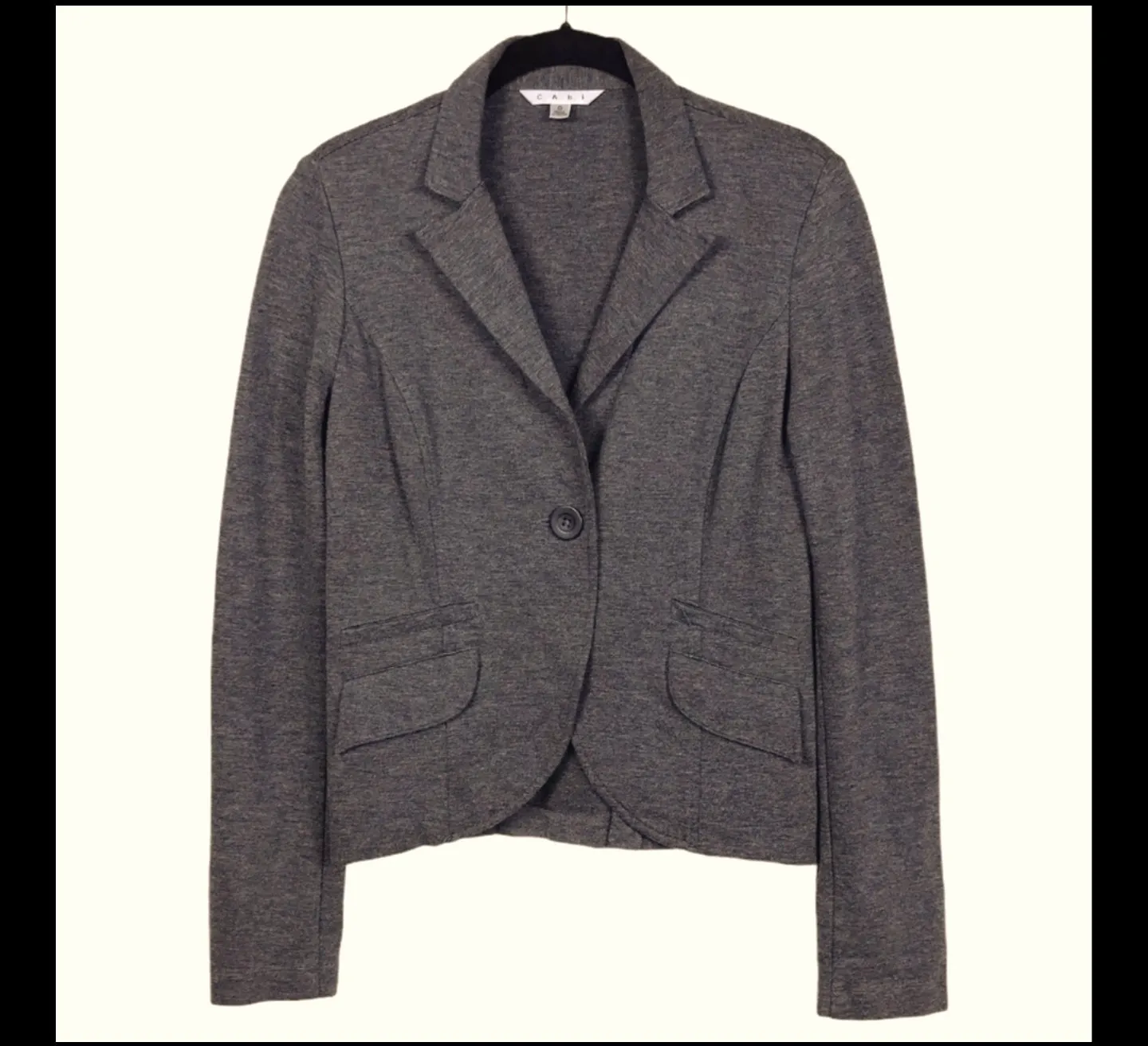 Cabi Jet Set One Button Gray Blazer Style 616 Size 6