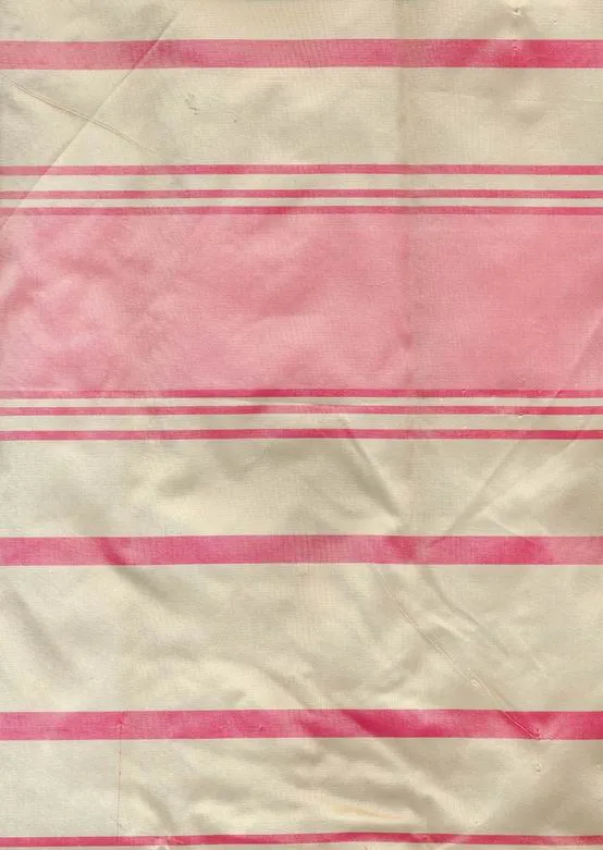 Candy Pink and Beige colour stripe Silk Taffeta Fabric TAFS24 54&quot; wide