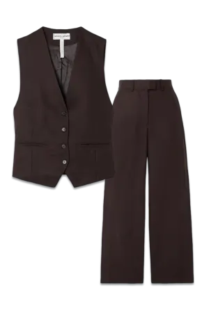 Cecilia Crepe Vest and Alba Crepe Wide-leg Pants