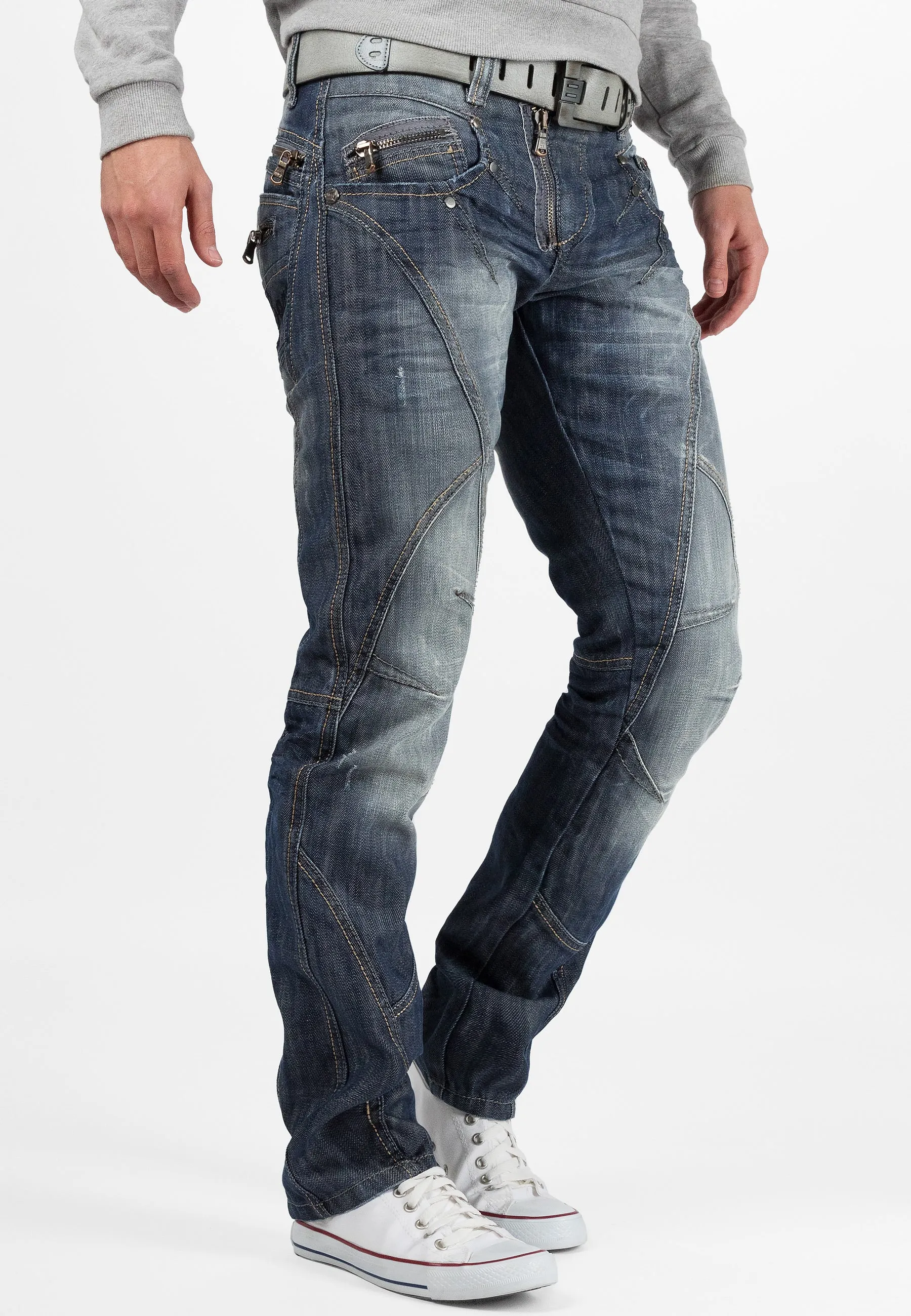Cipo &amp; Baxx SILVER ZIPP men's jeans denim C-751