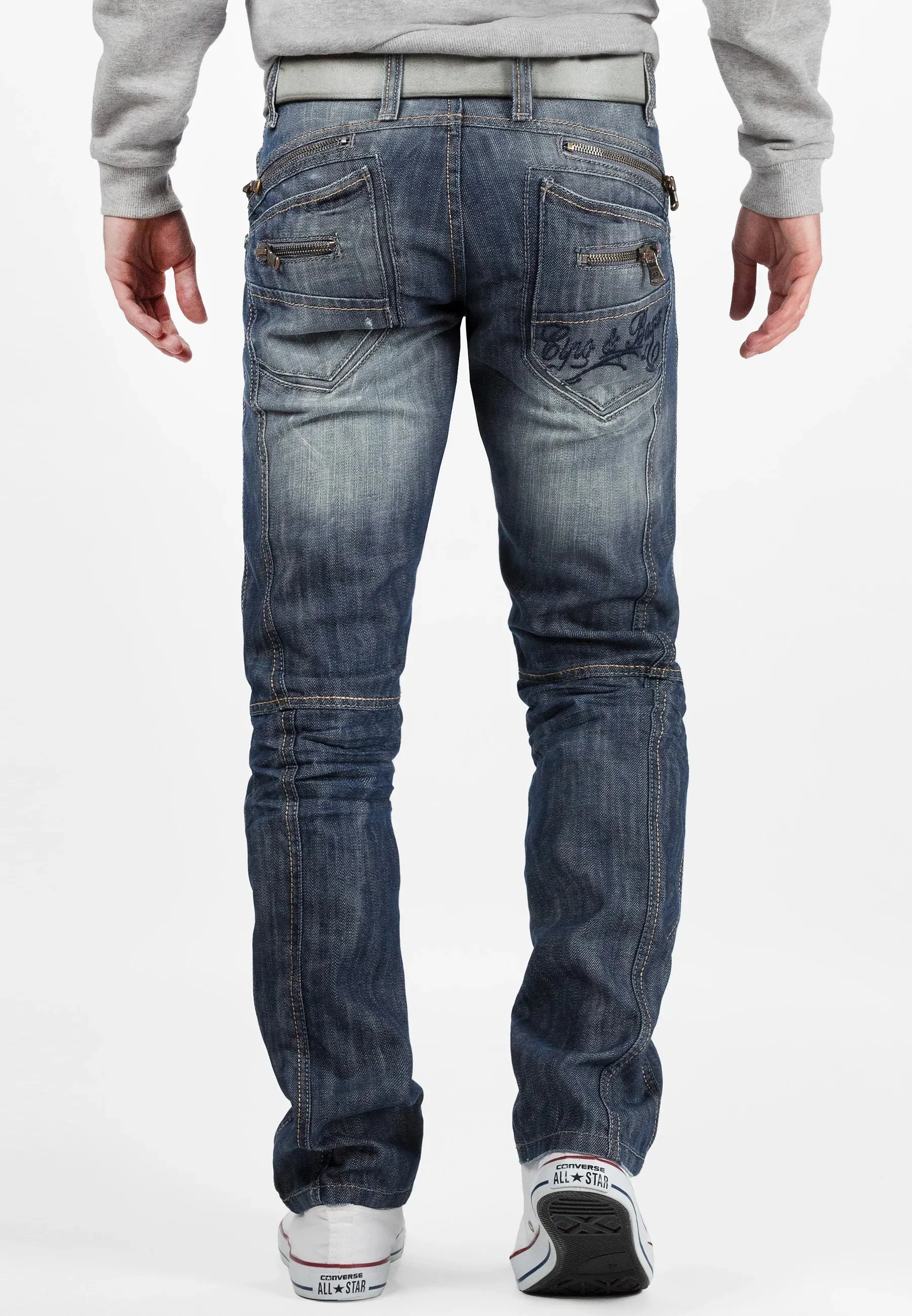 Cipo &amp; Baxx SILVER ZIPP men's jeans denim C-751