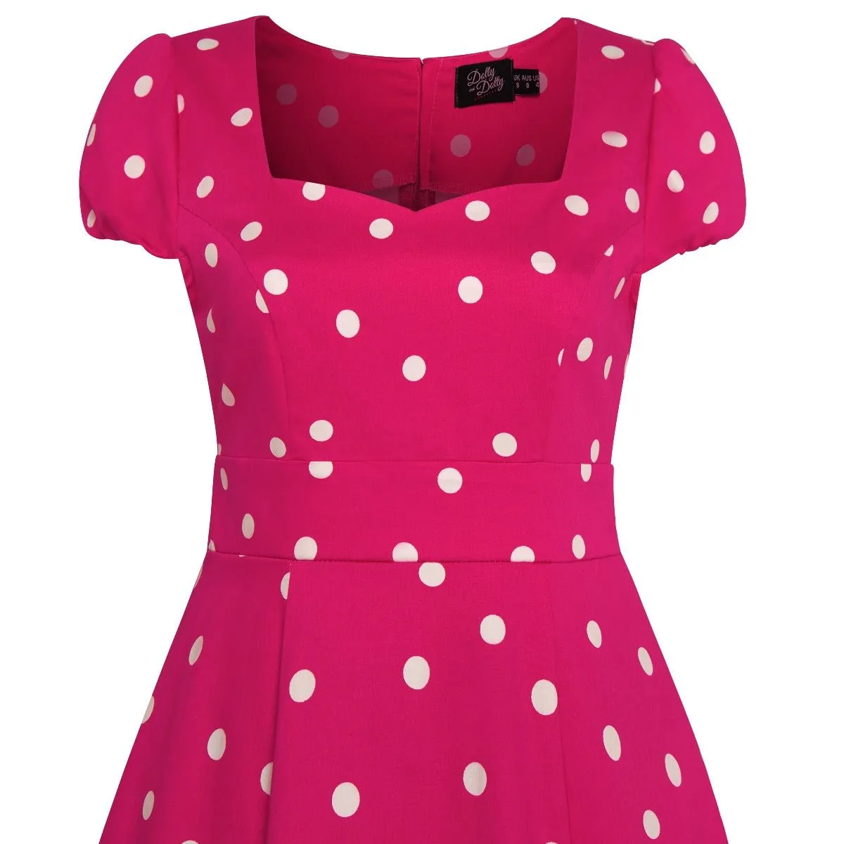 Claudia Hot Pink Polka Dot Dress