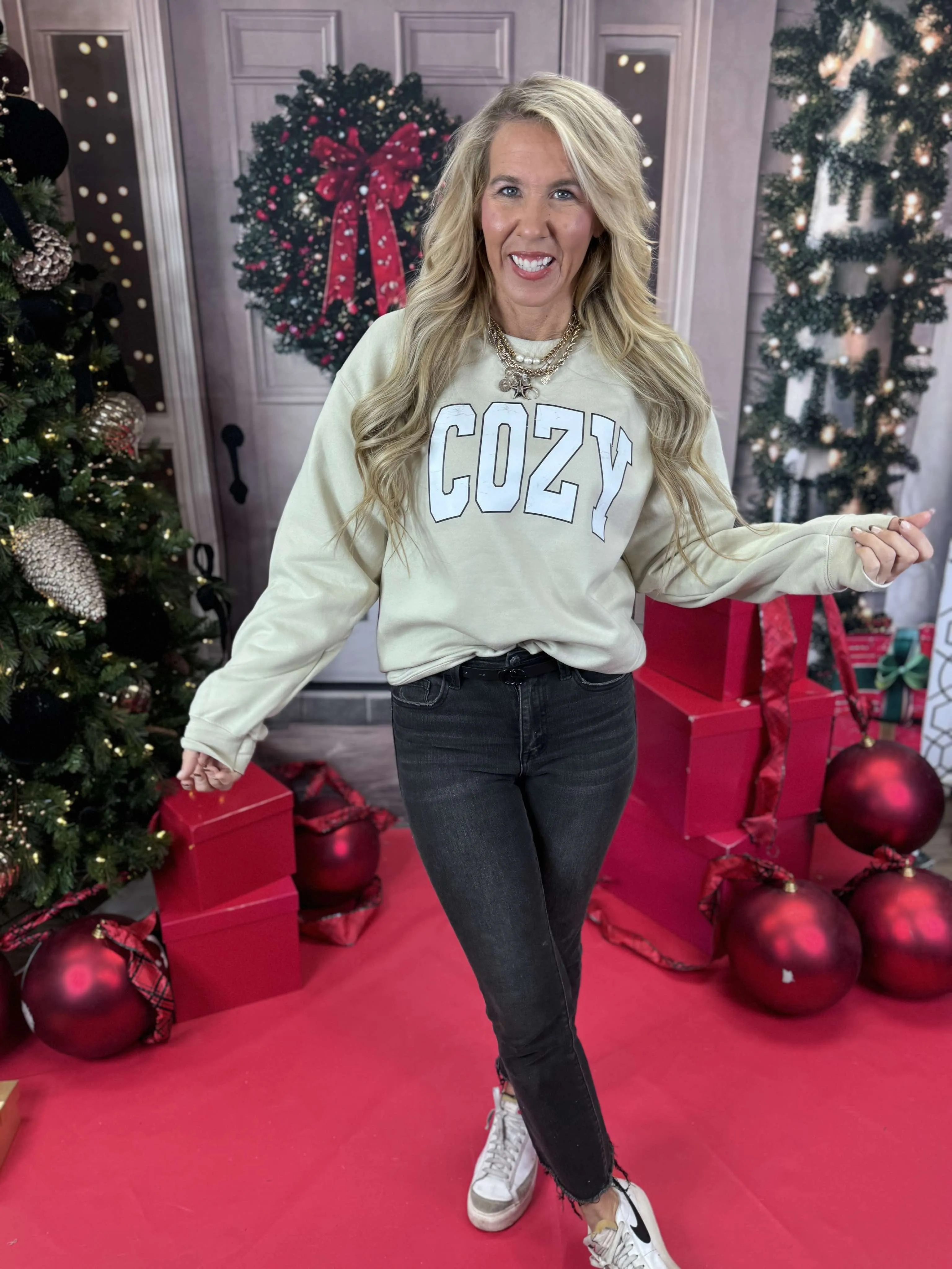 Cozy Graphic Crewneck Sweatshirt - Final Sale