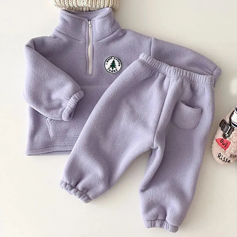 Cozy Thicken 2PCs Set: Sweatshirt & Pants