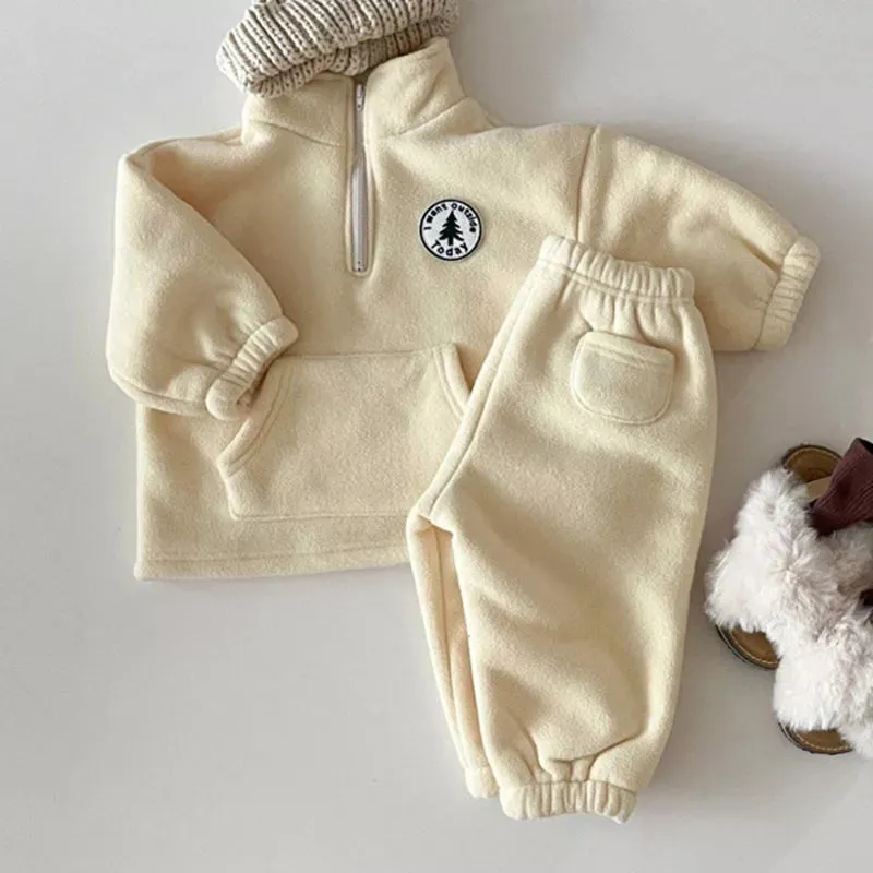 Cozy Thicken 2PCs Set: Sweatshirt & Pants