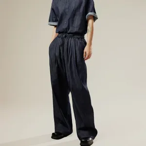 Dark Denim Wide-Leg Pants