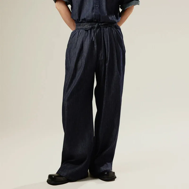 Dark Denim Wide-Leg Pants