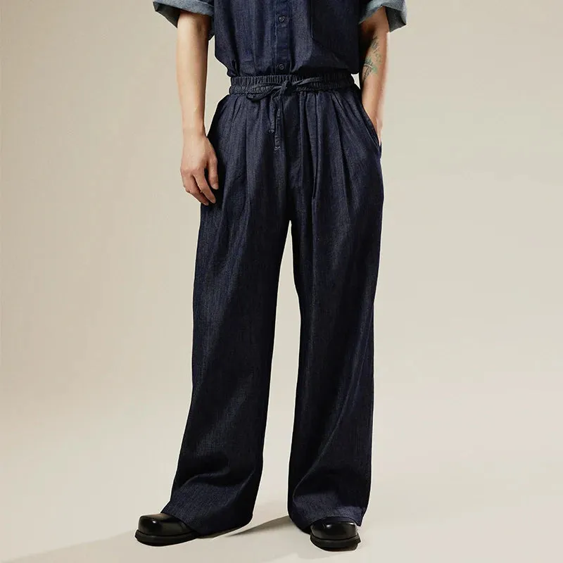 Dark Denim Wide-Leg Pants
