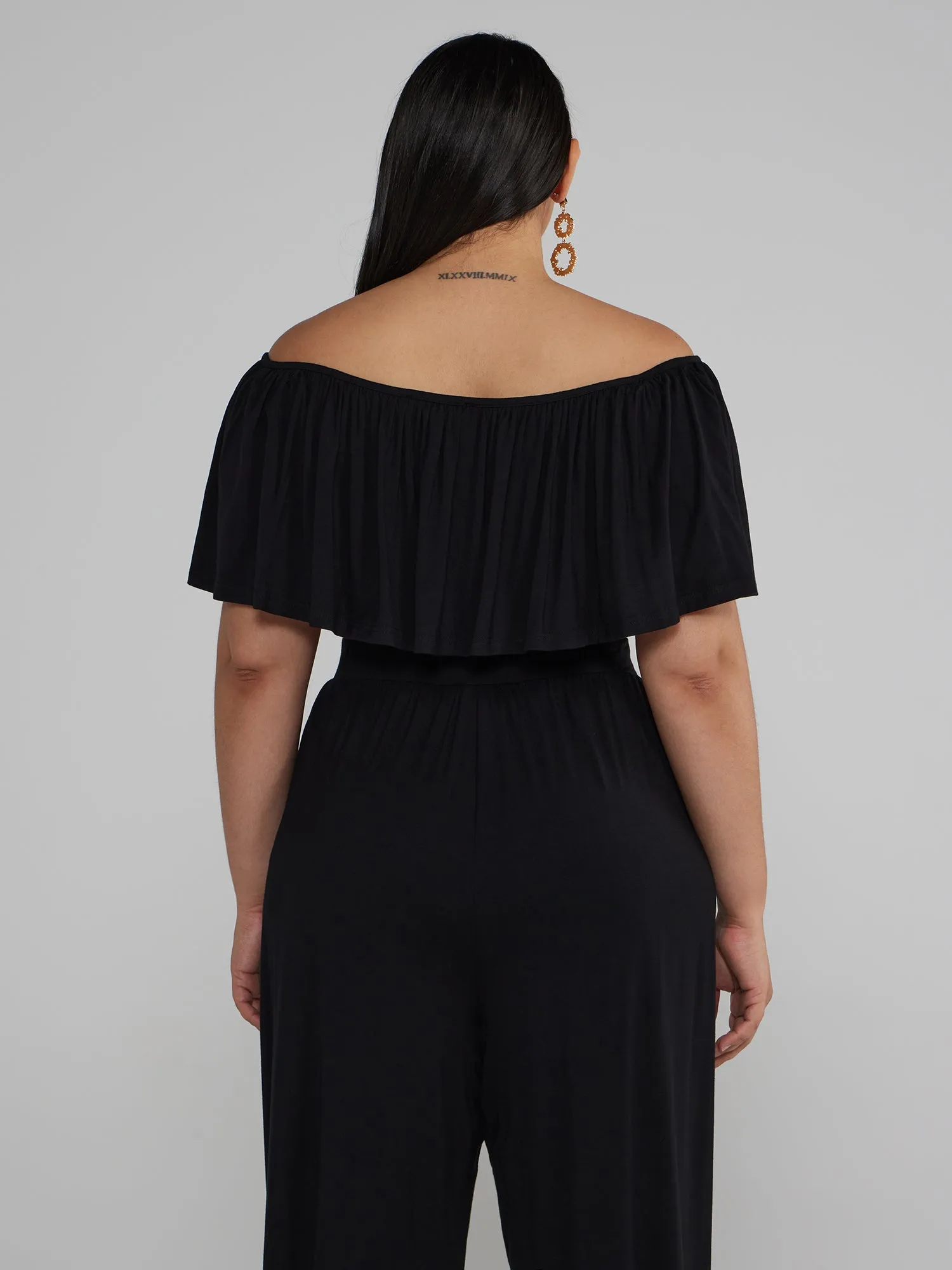 Fashion To Figure - Jonna Off Shoulder Ruffle Crop Top