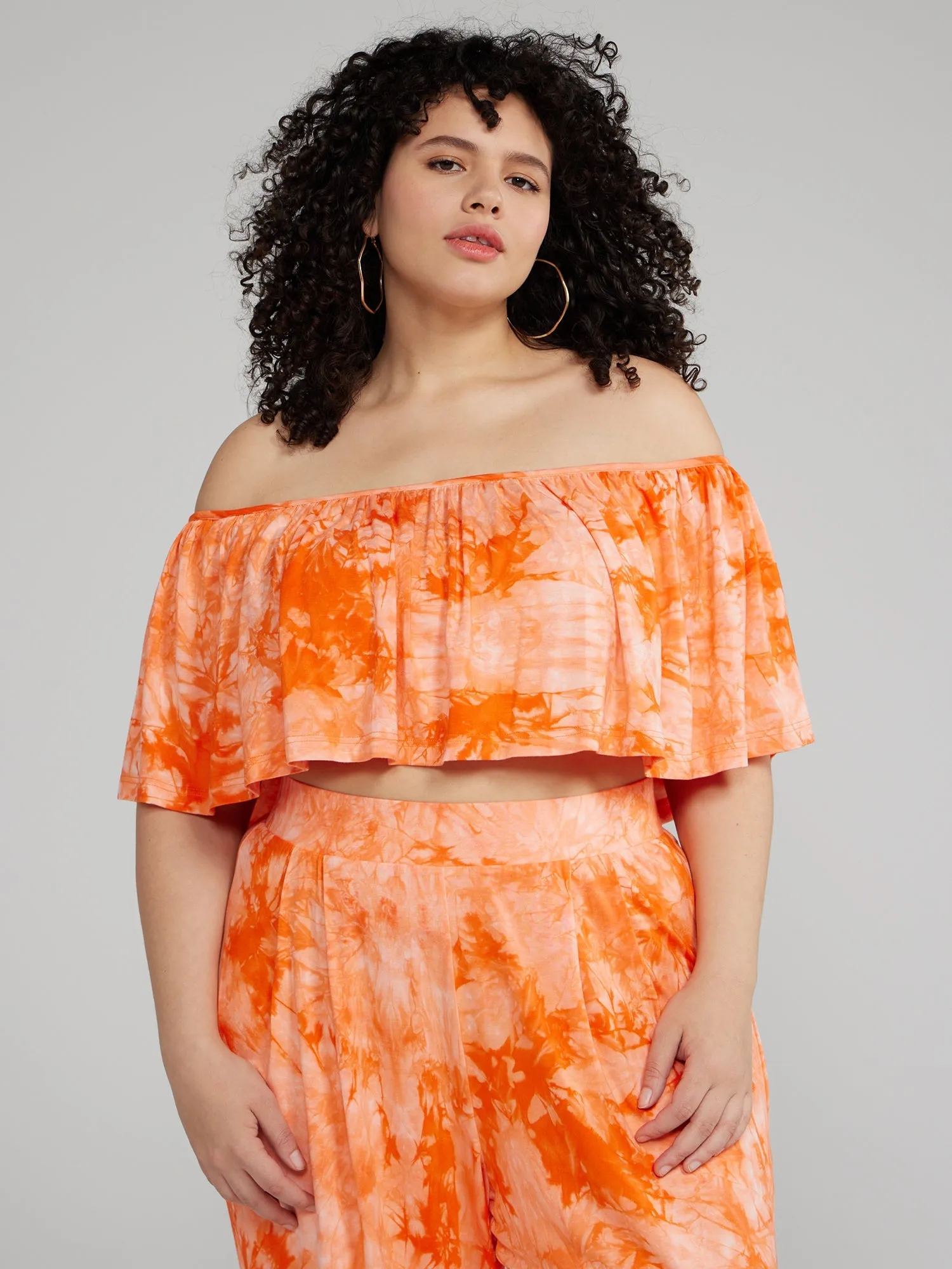 Fashion To Figure - Jonna Off Shoulder Ruffle Crop Top