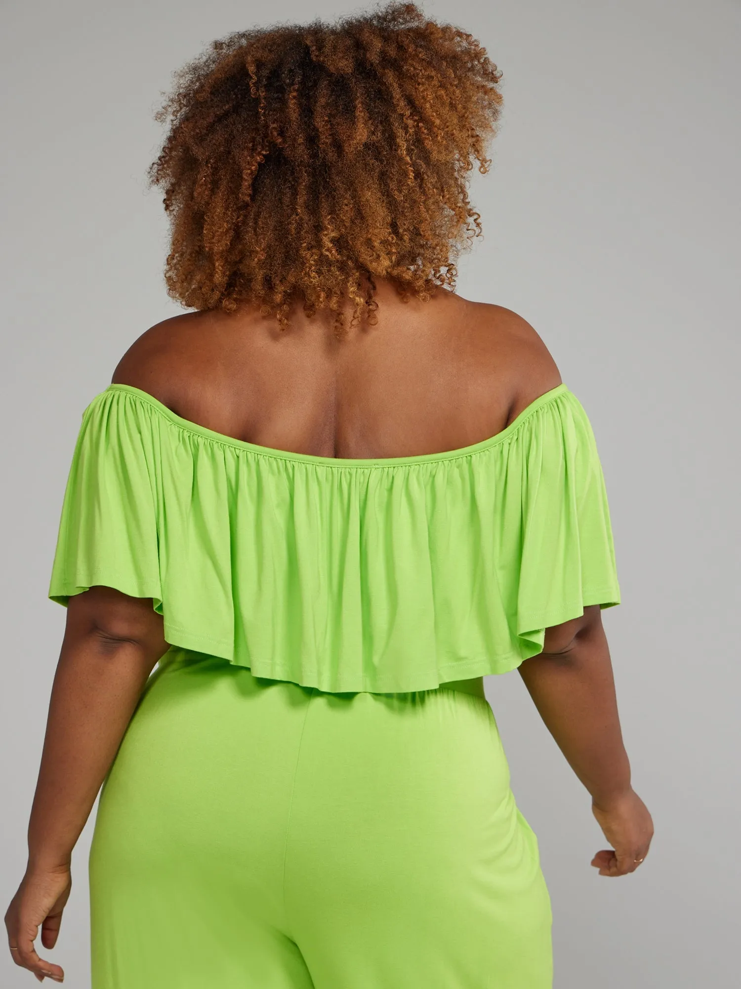 Fashion To Figure - Jonna Off Shoulder Ruffle Crop Top