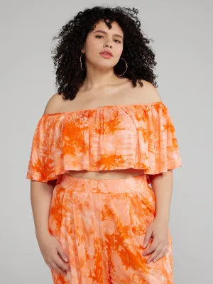 Fashion To Figure - Jonna Off Shoulder Ruffle Crop Top