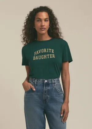 Favorite Daughter Cropped Collegiate Tee in Juniper