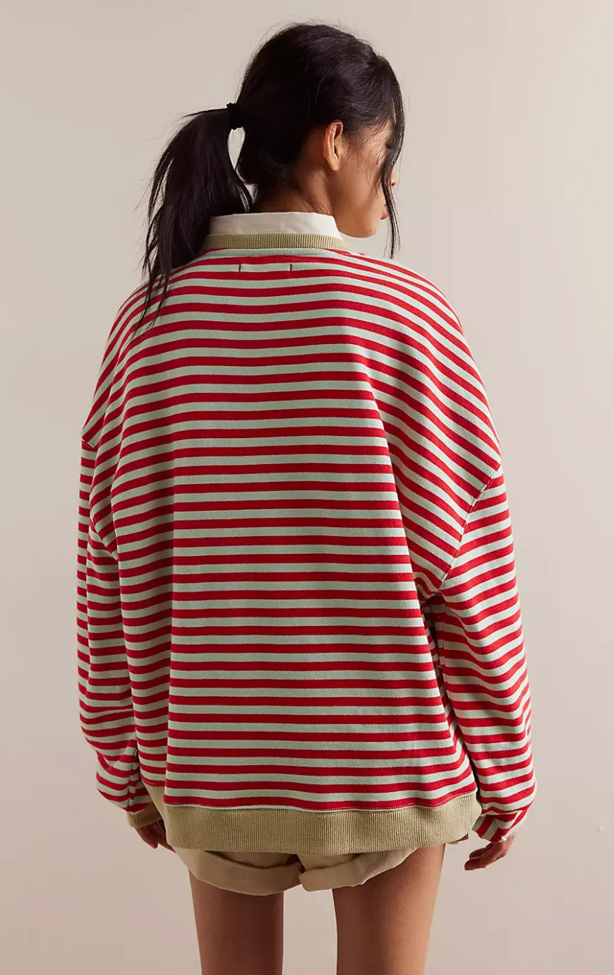Free People Classic Striped Oversized Crewneck