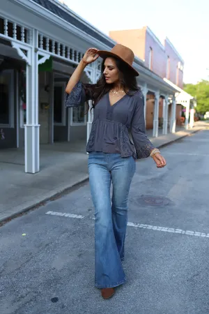 Free Spirit  Stretchy Super Flare Jeans - Medium Wash