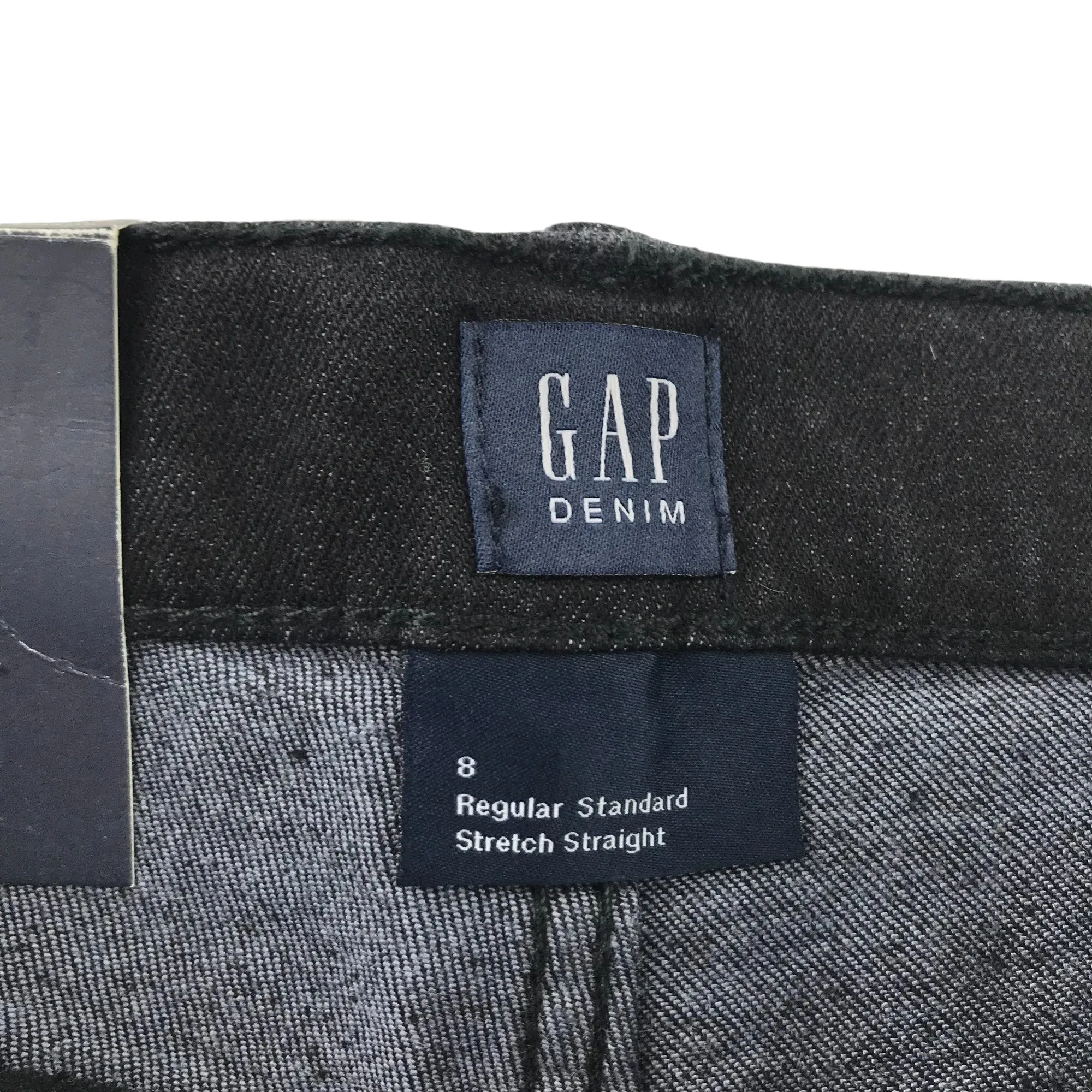 GAP jeans 7-8 years dark charcoal stone wash effect stretchy regular straight fit