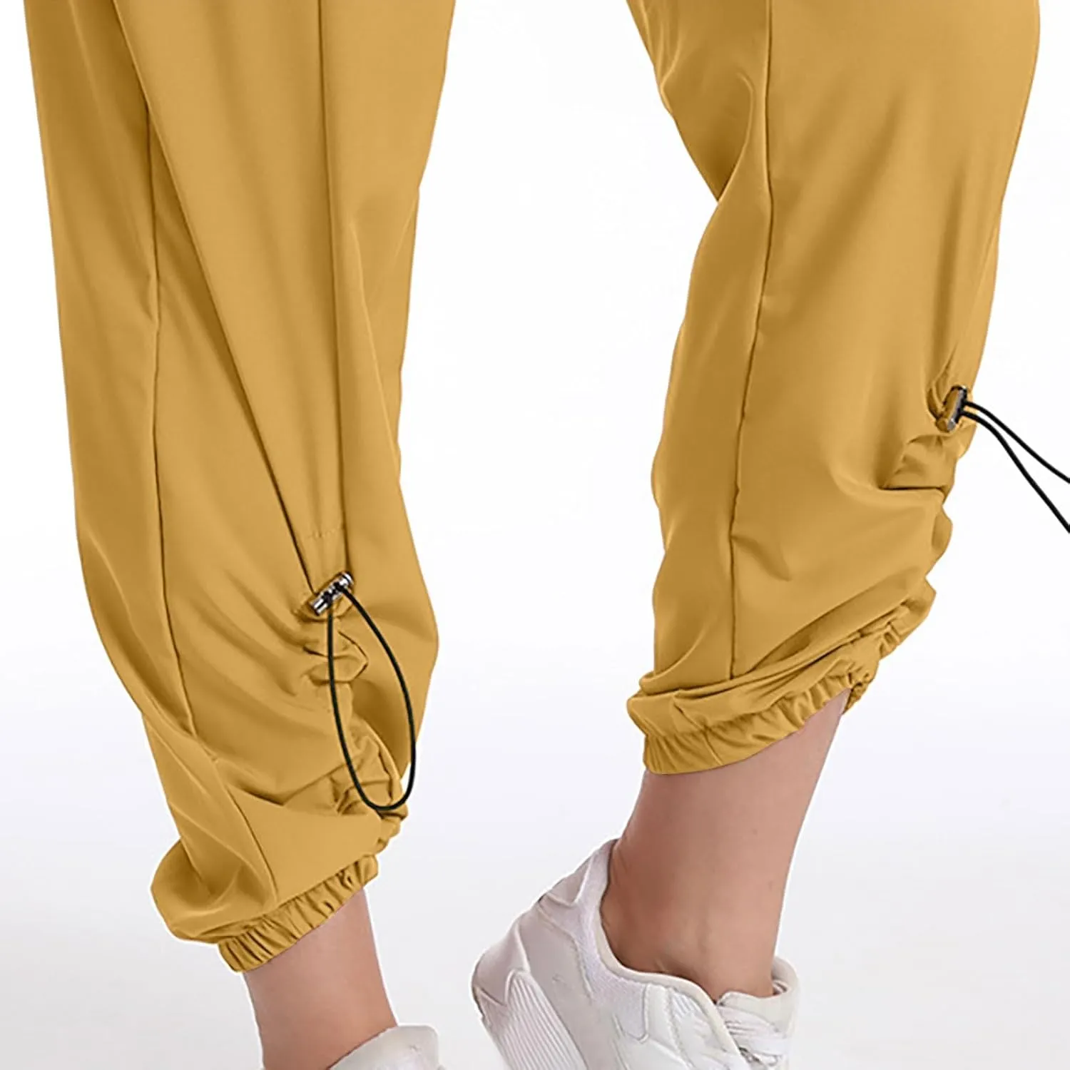 GIERIDUC Womens Cotton Linen Tapered Pants Summer Drawstring Elastic Waist Sweatpant Leggings Casual Trousers with Pockets