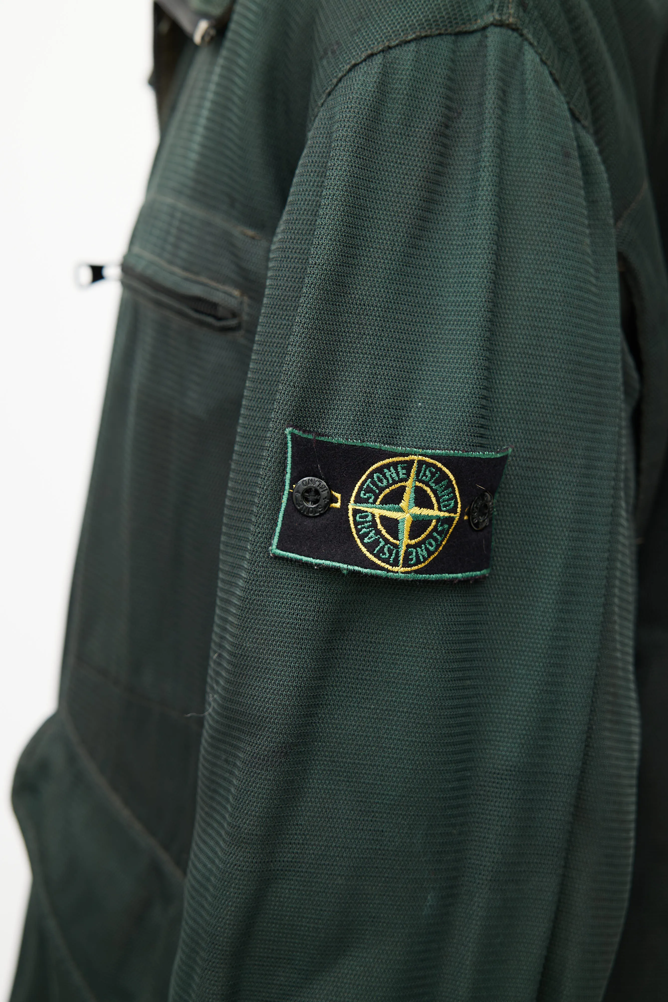 Green Textured Utility Jacket