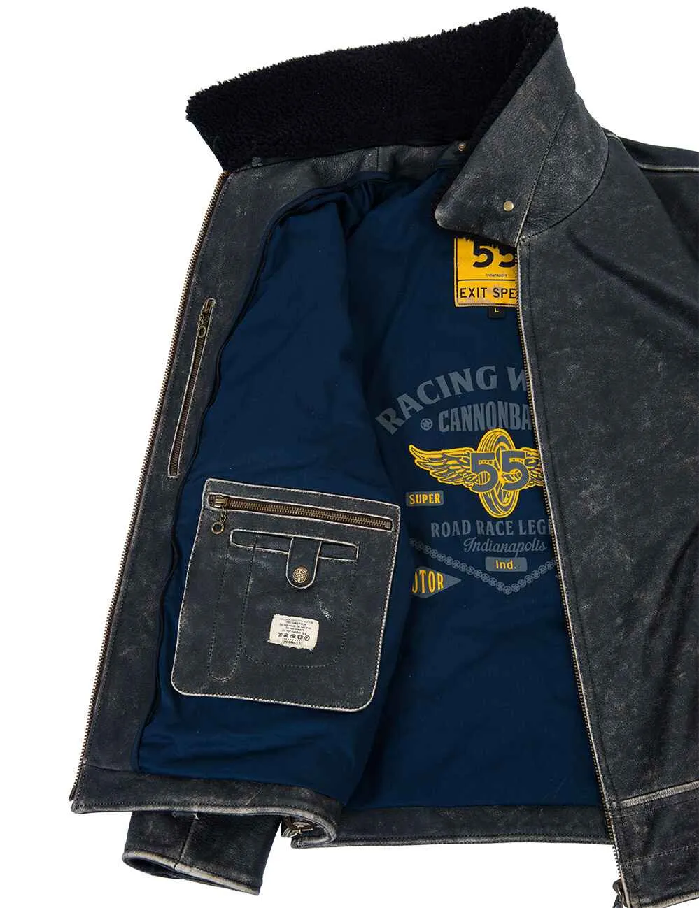 Highway Patrol Biker Leather Jacket embossed Art. 705