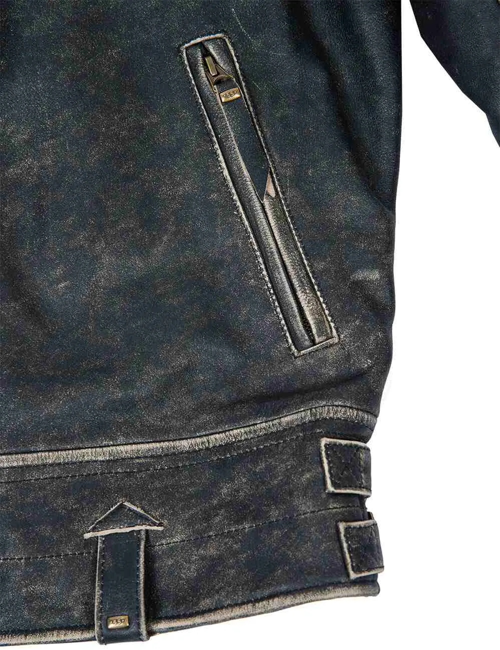 Highway Patrol Biker Leather Jacket embossed Art. 705