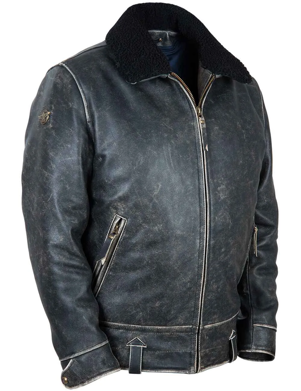 Highway Patrol Biker Leather Jacket embossed Art. 705