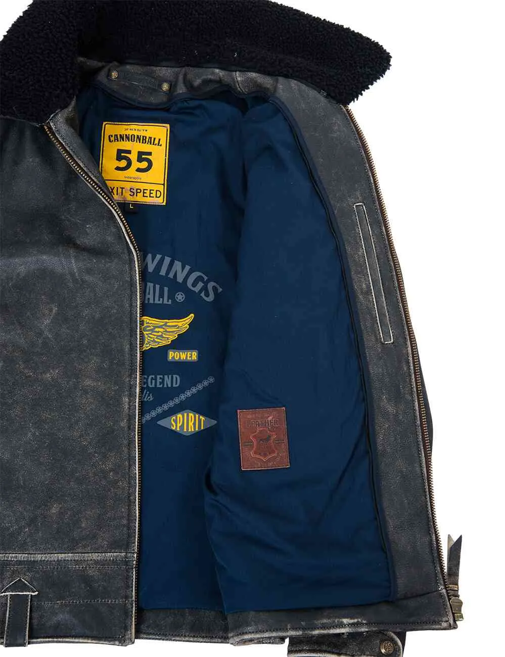 Highway Patrol Biker Leather Jacket embossed Art. 705