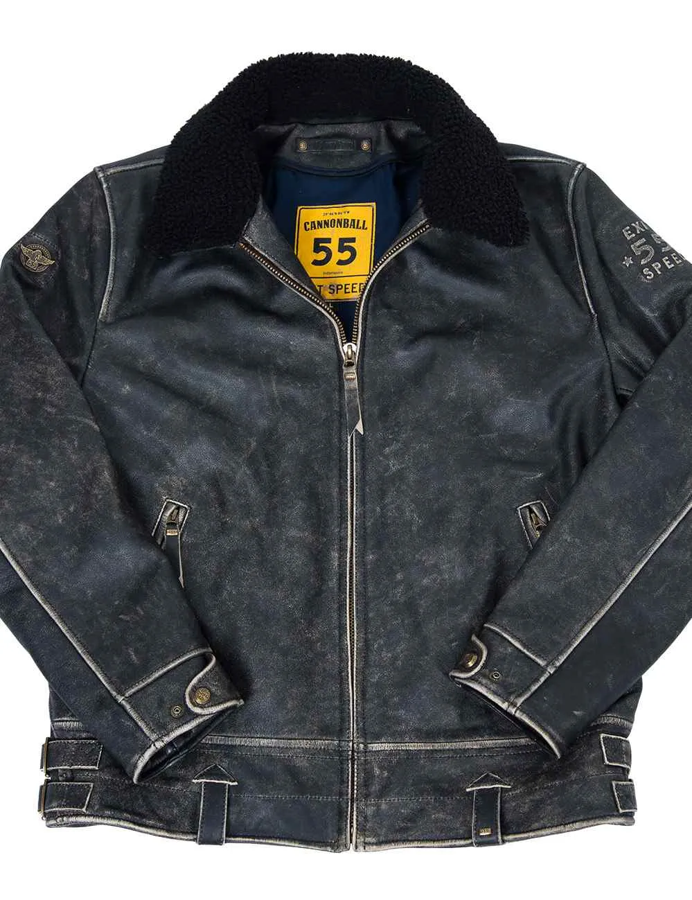 Highway Patrol Biker Leather Jacket embossed Art. 705