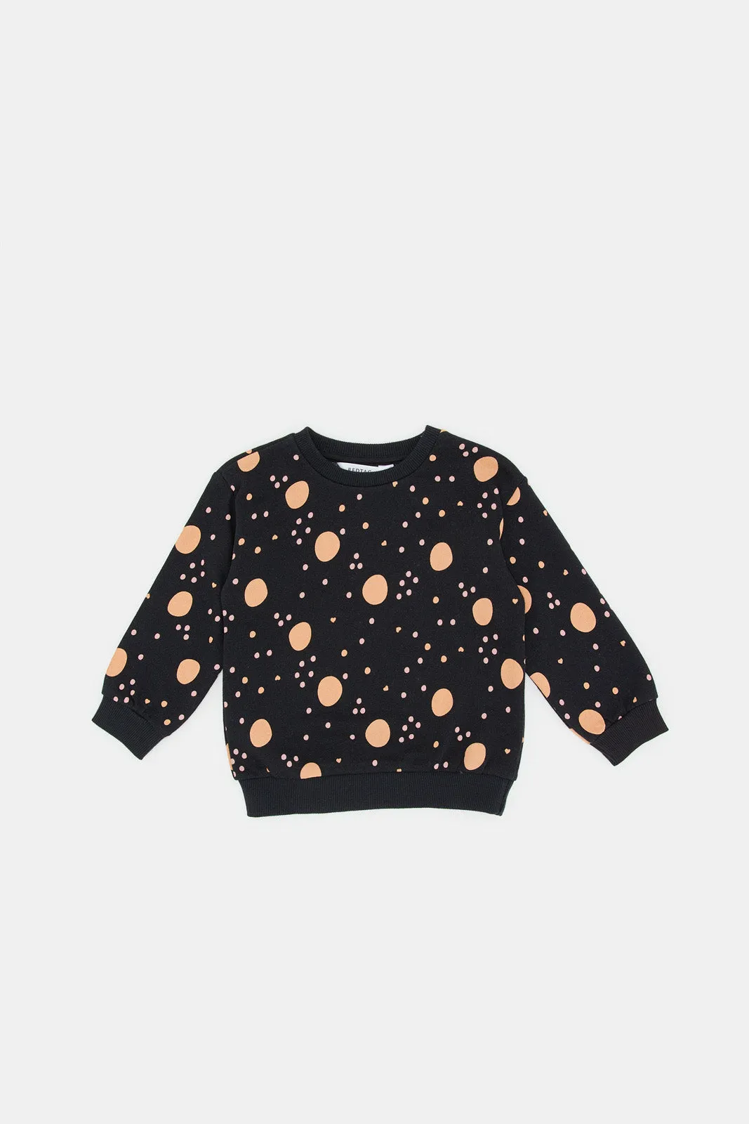 Infant Girls Navy And Pink Printed Sweatshirt Set (Pack Of 2)