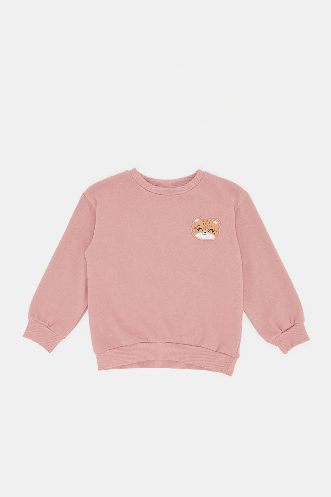Infant Girls Navy And Pink Printed Sweatshirt Set (Pack Of 2)