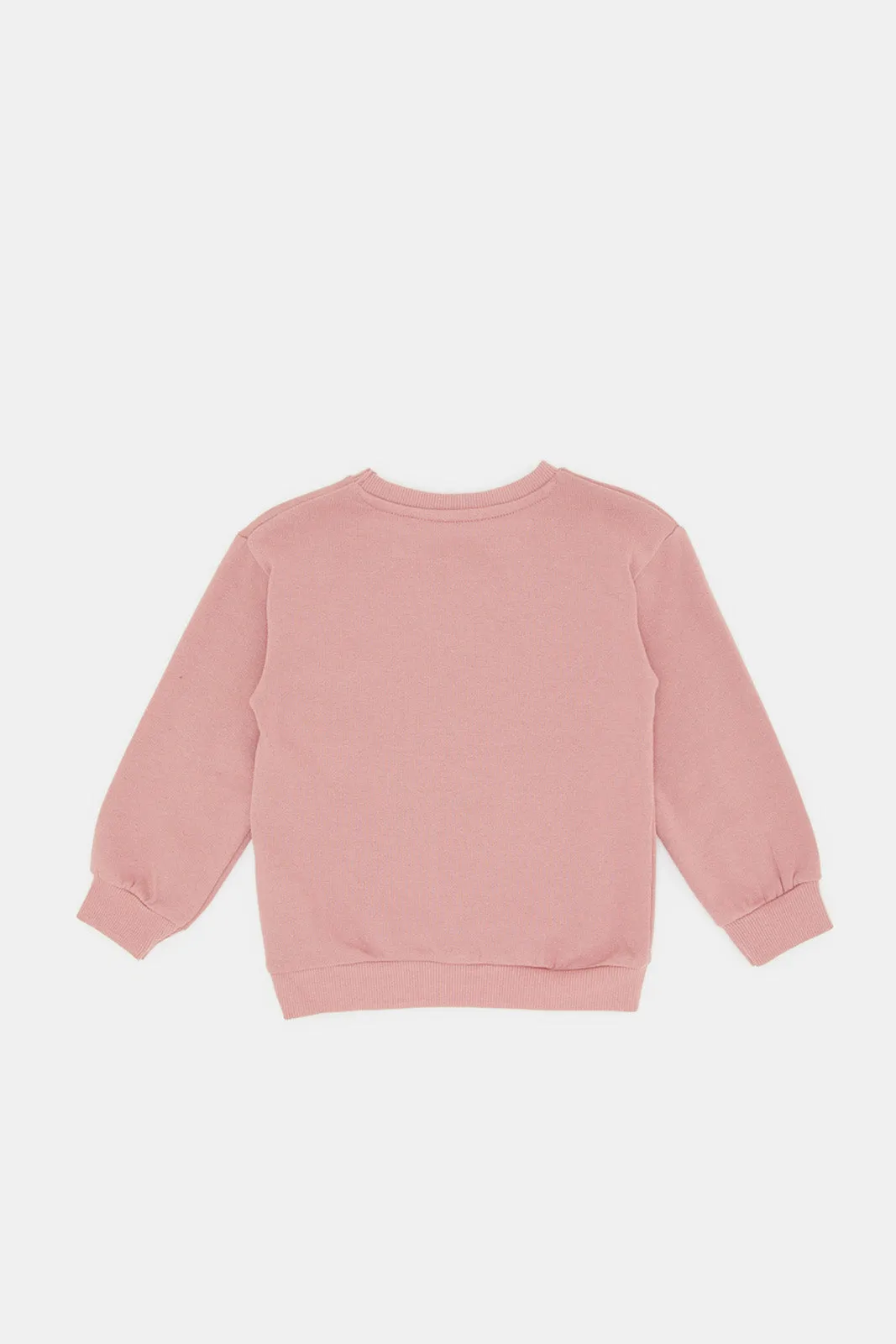 Infant Girls Navy And Pink Printed Sweatshirt Set (Pack Of 2)