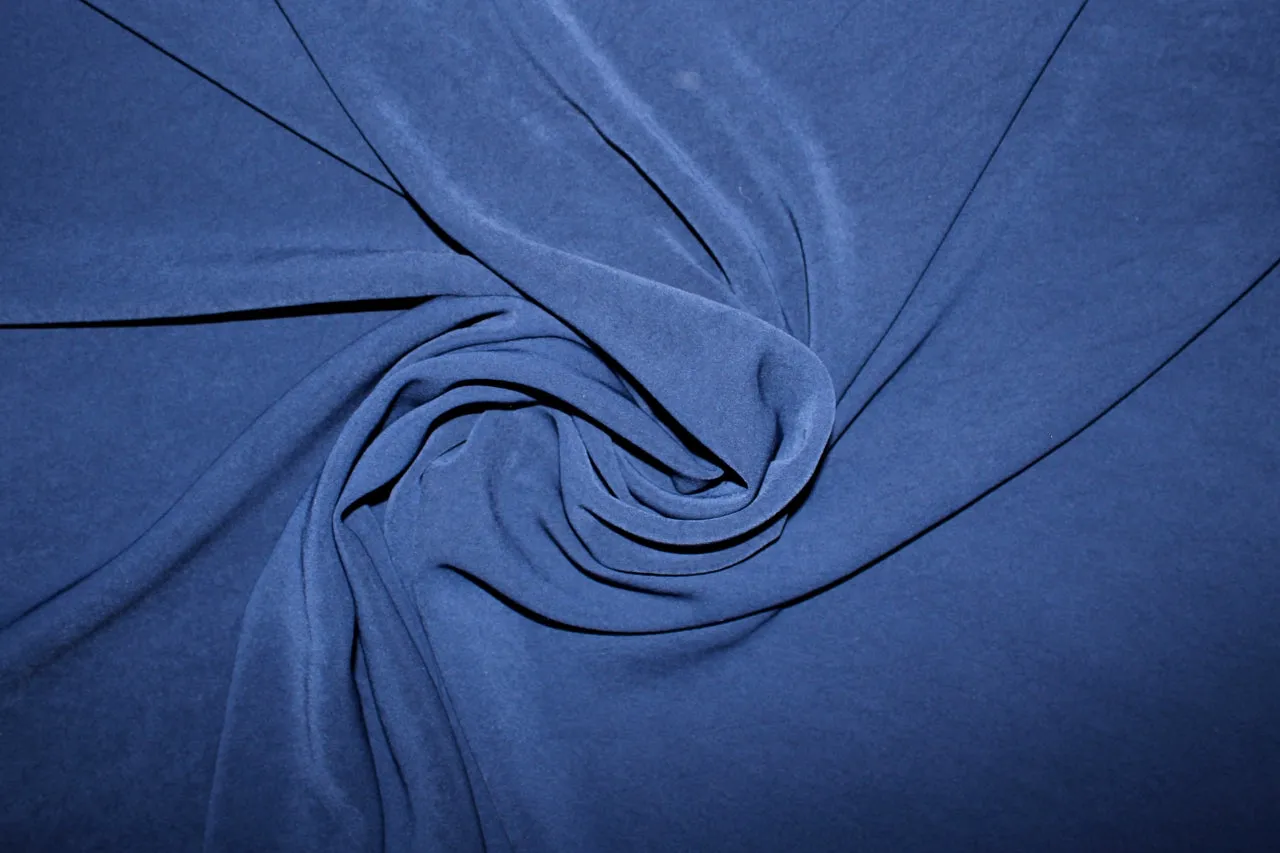 Japanese Beefy Stretch Crepe - Starlit Blue